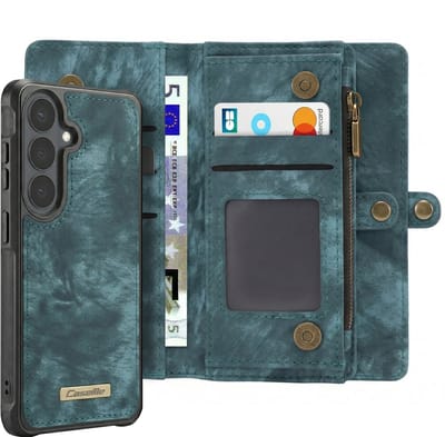 Caseme, 2-in-1 Bescherming Geschikt voor Samsung Galaxy S26 met Afneembare Hoes en Portemonnee, Blauw