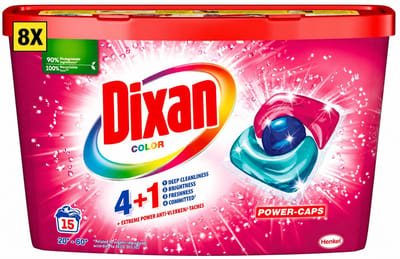 8 x Dixan - Wasmiddelcapsules - Voor gekleurde was - 15 wasbeurten