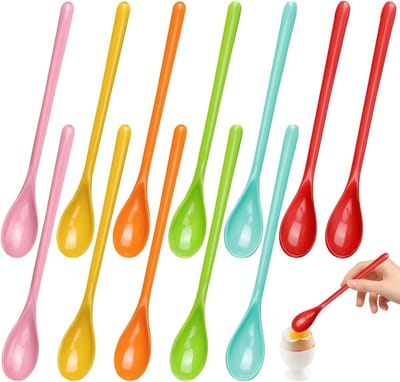Herbruikbare Dessertlepels in 6 Kleuren - 12 Stuks van 18,5 cm voor IJs, Pudding en Cocktails