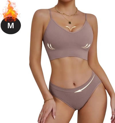 Bovista Lingerie Set Zonder Beugel - Zonder Bandjes - Push-up Bh's - Comfort Beha - Comfortabel - BH - Paars - Maat M