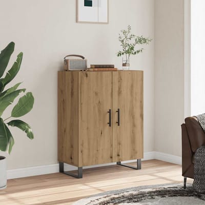 vidaXL - Dressoir - 69,5x34x90 - cm - bewerkt - hout - artisanaal - eikenkleur