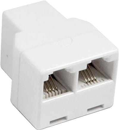 RJ45 Bus - Netwerk Koppeling - Netwerk Uitbreiding - Twee Poorten - 6 x 9 cm - Wit