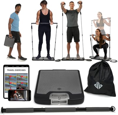 Krachttrainingsapparatuur - Fitness Systeem - Thuis Sporten - Ultra Draagbaar - Tot 100 kg - Zwart