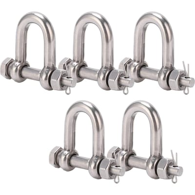 5 stuks D-ring anker sluiting schroefpen met borging 304 roestvrij staal marine land heffen M8