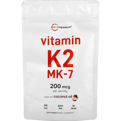 Micro Ingredients, Vitamine K2, MK-7, 200 mcg, 300 softgels