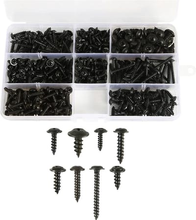 Schroef - schroeven - zelftappende schroeven - 340 stuks - M3 M3.5 M4 M4.8 - koolstofstaal - zwart - Phillips - met Assortimentdoos