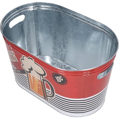 Seau à glace en métal Grande capacité Étanche Tôle isolée Baignoire à boissons pour Bar Fêtes Bière et Boissons Contient