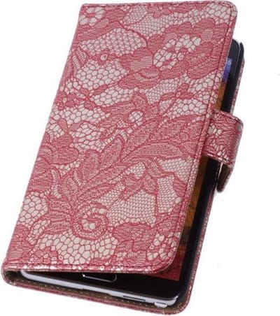 Lace Rood Samsung Galaxy Note 4 Book/Wallet Case/Cover Hoesje