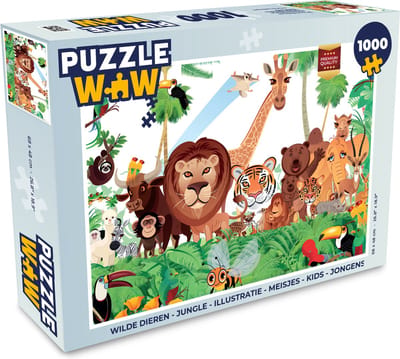 Puzzel Wilde dieren - Jungle - Leeuw - Tijger - Meisjes - Kids - Jongens - Legpuzzel - Puzzel 1000 stukjes volwassenen