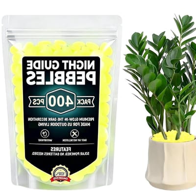 Gloeiende Tuinrotsen - Decoratief Grind - Buiten Verfraaien - Zonne-energie - 400 Stuks - Geel