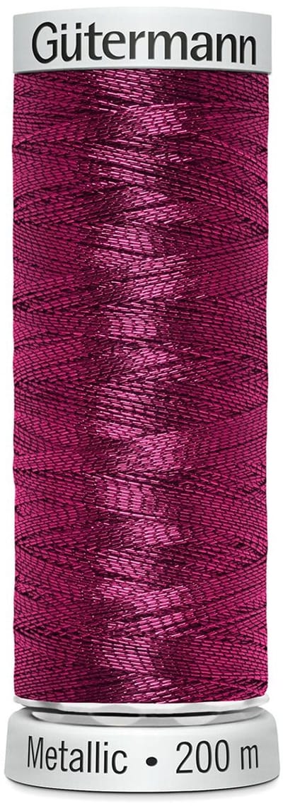 Gütermann Sulky Metallic borduurgaren, 200m, Kleur 7013 rood