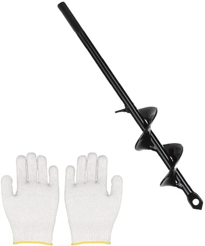 Dailygoody - Gartenboor Grondboor - Plantboor voor accuschroevendraaier - 4 x 22 cm - Voor de tuin - Ideaal voor leem- en steenachtige grond - Inclusi
