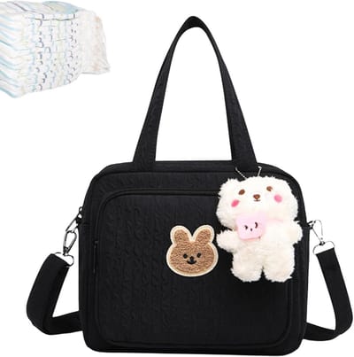 Baby Luiertas - Moeder tas - Baby spullen organiseren - Veel opbergvakken - 24 x 20 x 14 cm - Zwart