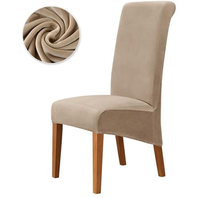Hoge rugleuning universele eetkamerstoelhoes stretch fluwelen stoelhoezen lange rugleuning stoelhoezen voor eetkamer keuken kantoor 1PC