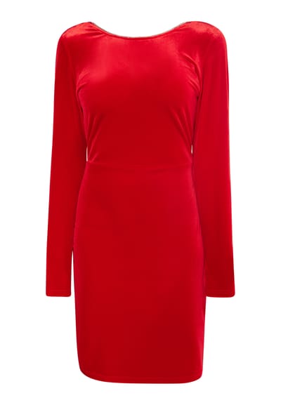 Faina Fluwelen jurkje met strass steentjes Dames rood