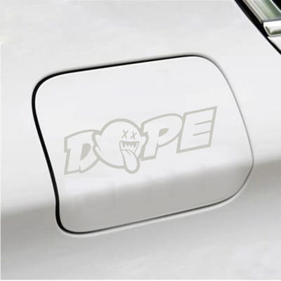 Bumpersticker - Dope - 7 X 20 - Zilver