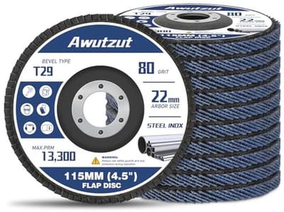 Waaierschijf 115 mm met korrelgrootte P80 - 10 Stuks voor Haakse Slijper