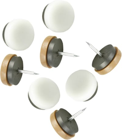 AMIG Kunststofglijders/meubelbeschermers met nagel - 8x - D16 mm - bruin - stoelpoten - kunststof - onder meubels