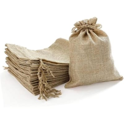 50 stuks Linnen Zakjes met Trekkoord Draagbaar Compact Multifunctioneel Zachte Linnen Sieraden Pouch beige