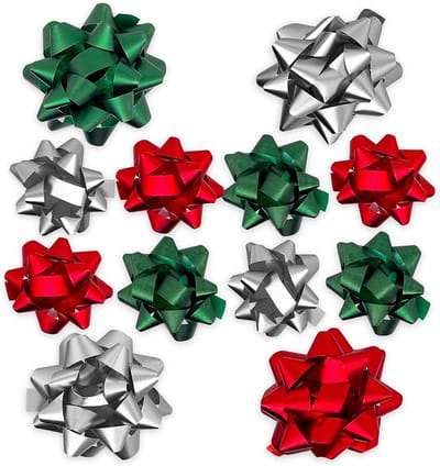 Dailygoods- Cadeaulint Set - Glanzend/Maat - Cadeaustrikken - Knutselen - Versieren - 12 Stuks - Scheurvast Materiaal - Geschenkband