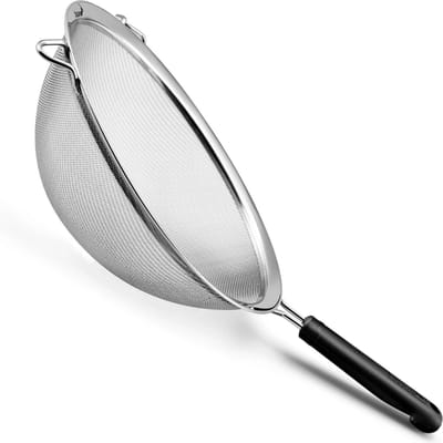 Déglon Keukenzeef Ø 25 cm – Stop'Glisse® – Ergonomisch zwart handvat – Duurzaam roestvrijstaal
