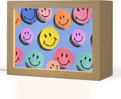 Nachtlampje 20x15 cm - Kinder lampje - Smileys - Kleurrijk - Tafellamp kinderkamer - Slaapkamer lamp - Bedlamp kinderen - Kinderlampje stopcontact - Wandlamp babykamer - Nachtlampjes