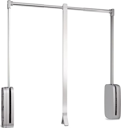 Emuca Opvouwbare garderobestang voor garderobekasten Sling, verstelbaar 600-830 mm, tot 12 kg, Staal, Verchroomd