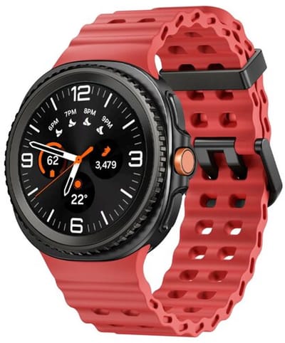 By Qubix - smartwatch bandje - Compatible Samsung bandje - Marine siliconen band - Rood - Geschikt voor Samsung Galaxy Watch 9 (40/44mm) - Watch 8 (40/44mm) - Watch 8 Classic (46mm)
