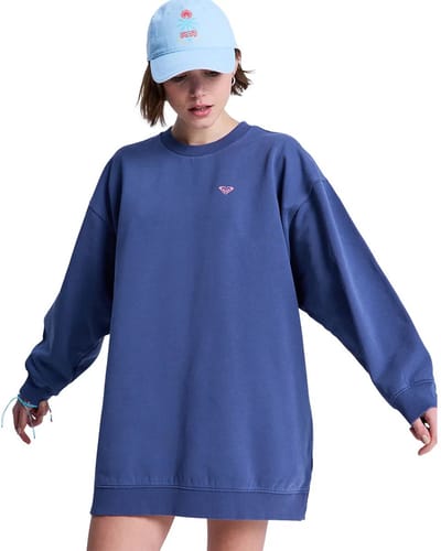 Roxy Saturday Night Vibes Korte Jurk Met Lange Mouwen Blauw S Vrouw