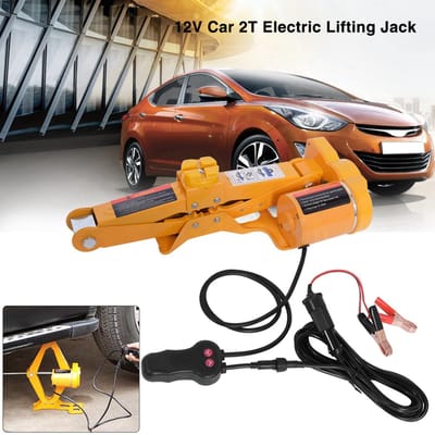 Cric de levage électrique automatique pour voiture automobile, 2 tonnes, 12V DC, équipement de garage et d'urgence noir