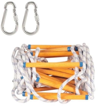 Touwladder 10 meter met 2 Haken, Vuurvast en Robuust, Tot 200 kg Belastbaar