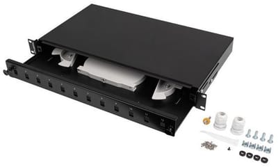 Lanberg Fiber Patch Panel 12XSC Simplex 12XLC Duplex Rackmount 19" 1U Grey