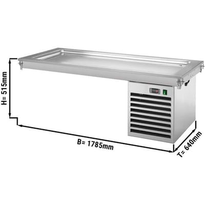 GGM Gastro Einbau Kühlplatte - 1800mm - +2 bis +8 °C - 5x GN 1/1 - 700 Watt Zilver