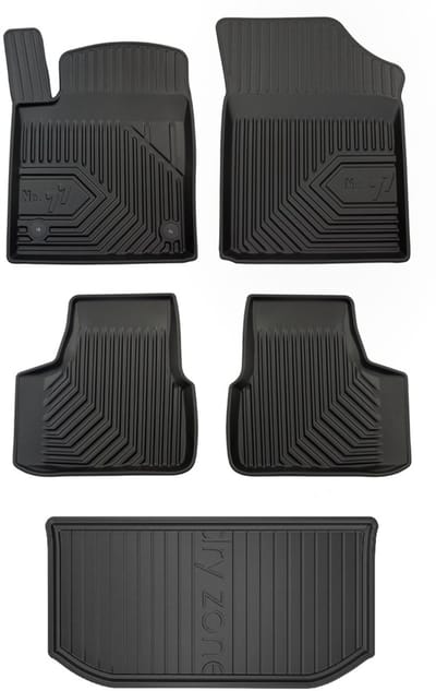 Frogum Serie 77 Volkswagen UP! – Automattenset + Kofferbakmat – Perfecte Pasvorm – Geurloos TPE – Hoge Beschermrand