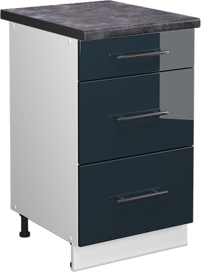 Vicco Fame-Line Keukenkasten – 50 cm, WB Antraciet Donkerblauw hoogglans