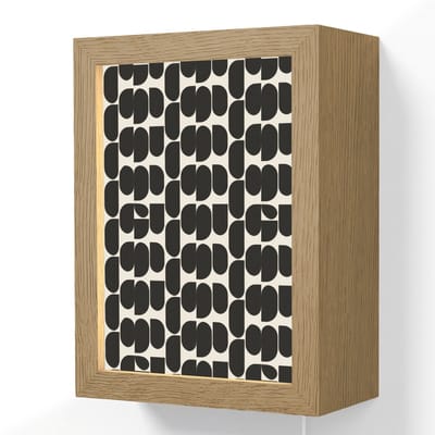 Wandlamp 15x20 cm - Oplaadbaar - Modern - Patroon - Zwart - Wandlampen binnen woonkamer - Slaapkamer lamp met kabel - Decoratieve nachtlamp - Vloerlamp snoer