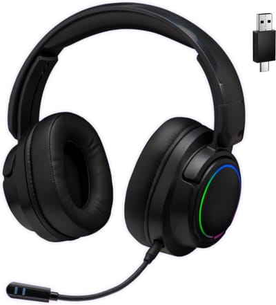 AHD® Game headset draadloos - Headset - Game headset - Gaming headsets - Zwart - 9cm x 21cm x 20cm