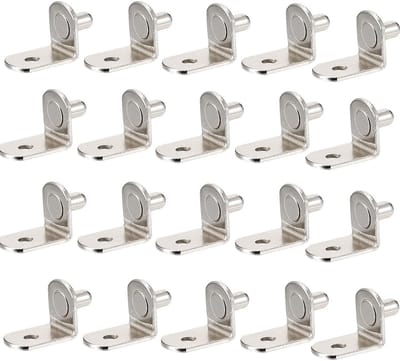 Dailygoods- Plankhouders 20 Stuks - Planksteunpennen - L-vormige Beugel - Metalen Steunharingen - Gelegeerd Staal - Geschikt voor 5 mm Gaten - Planksteunen