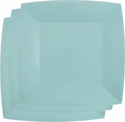 Santex Bordjes karton - 10x - vierkant - licht blauw - 23 x 23 cm - feestbordjes