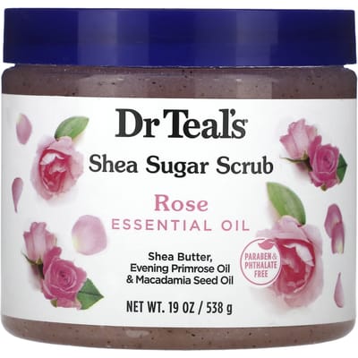 Dr. Teal's, Suiker Body Scrub, Essentiële Olie van Roos, 19 oz (538 g) gray
