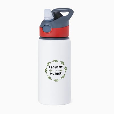 Hacebo® - I love my mother waterfles met rietje rood - Mama - liefste moeder - Moeder cadeautjes - moederdag - verjaardag - geschenk - kado - water fles - 650ML