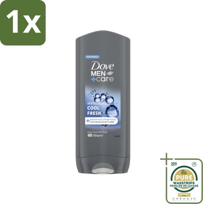 1 x Dove - Douchegel - Men+ Care Cool Fresh - Verfrissend en energiegevend - 400 ml- Douchegel Voor Mannen - Verfrissend Douchegel - Hydraterende Douchegel - Micromoisture Technologie - Douchegel Voor Lichaam