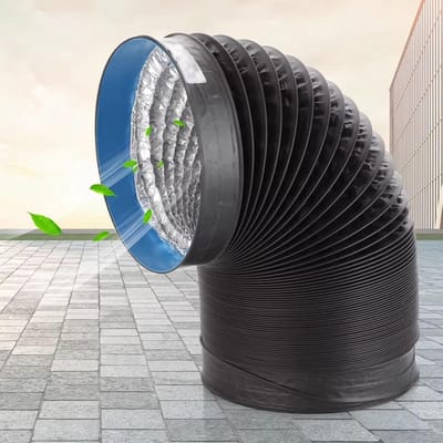Ventilatieslang - Afvoerslang - Droger Ontluchten - Flexibele Aluminiumfolie - 80 mm diameter - Grijs