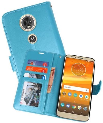 Wallet Cases Hoesje Geschikt voor Moto E5 Plus Turquoise