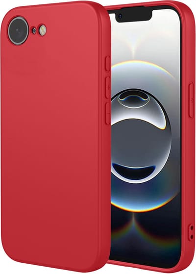 MobyDefend Hoesje - Geschikt voor iPhone 16e / iPhone 17e - Matte Siliconen Backcover - Framboosrood