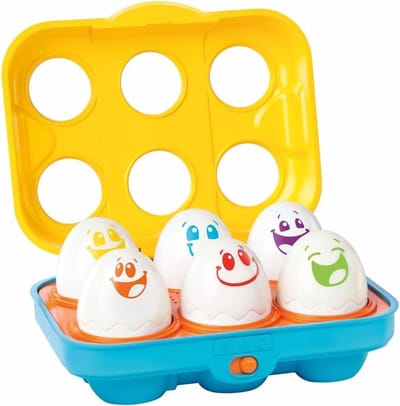 Giechelende Eieren - Zet en Schud - Baby Ontwikkeling - Kleurrijke Lichtknoppen - 20 cm - Multicolor