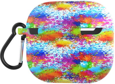 Case cover - Apple Airpods 3 - regenboog siliconen - met musketon
