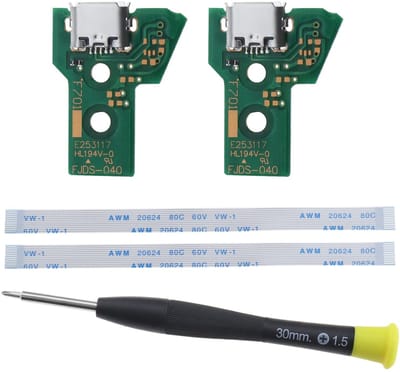 Dailygoody - 2 Interface Board JDS-040 - Vervanging Oplaadpoort - Inclusief 12 Lint Kabel - Onderdeel voor PS4 Pro/Slim Controller - Ge...