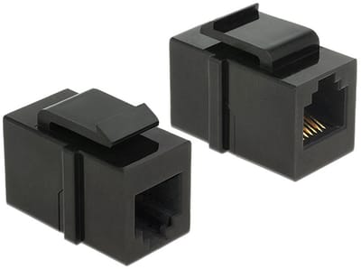 DeLOCK Keystone Module RJ12 Female > RJ12 Female Cat.3 Black