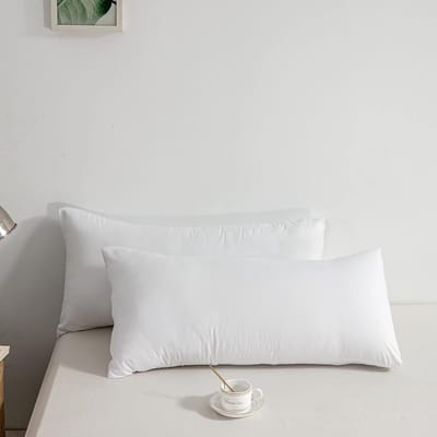 Famanu - Kussenslopen 40x80 cm wit set 2, geborsteld polyester met envelopsluiting, ademend en machinewasbaar, hoofdkussenhoes